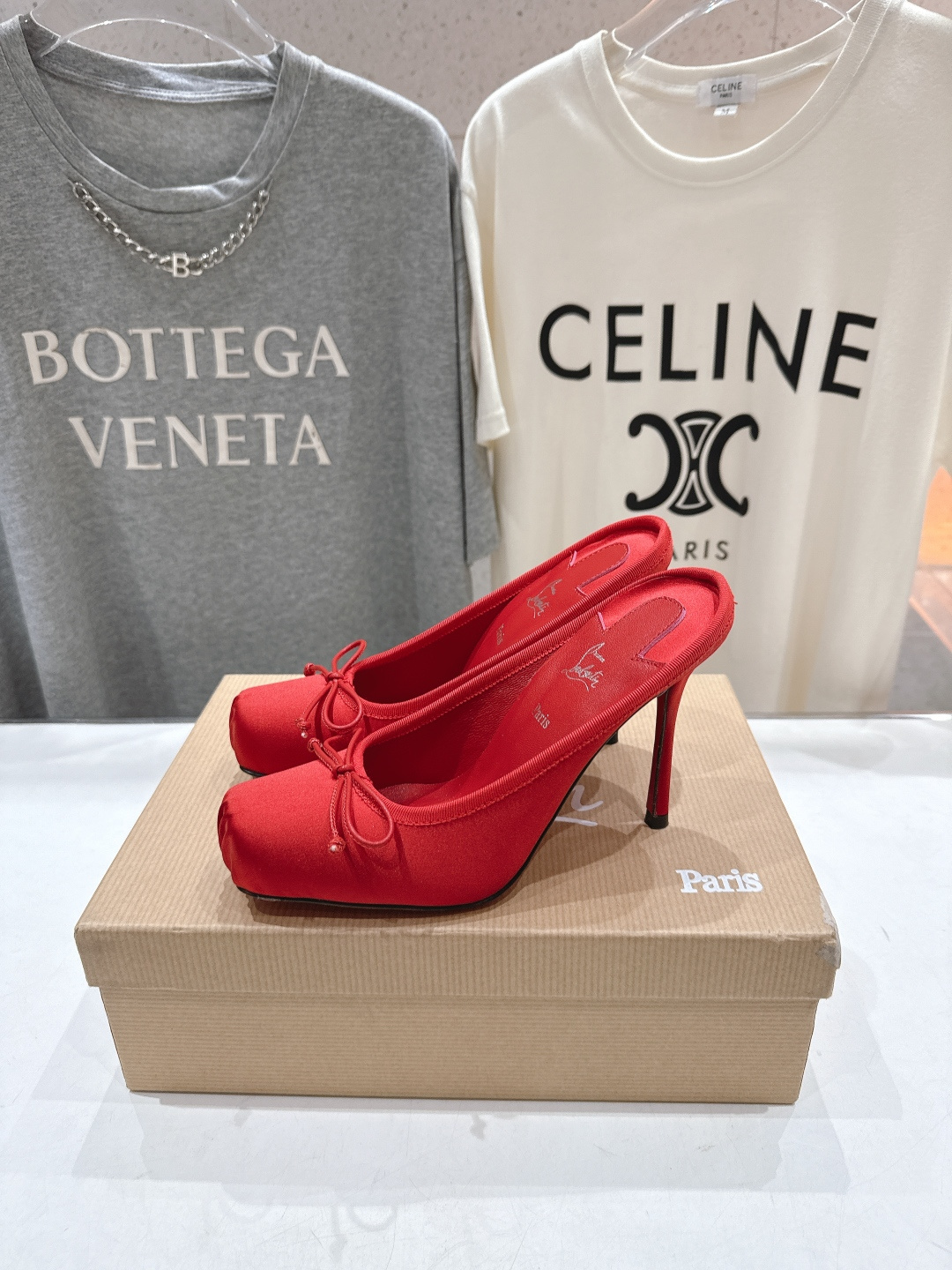 高版本出厂 Christian Loubotti CL红底鞋F030 2026ss新款蝴蝶结仙女风高跟鞋
