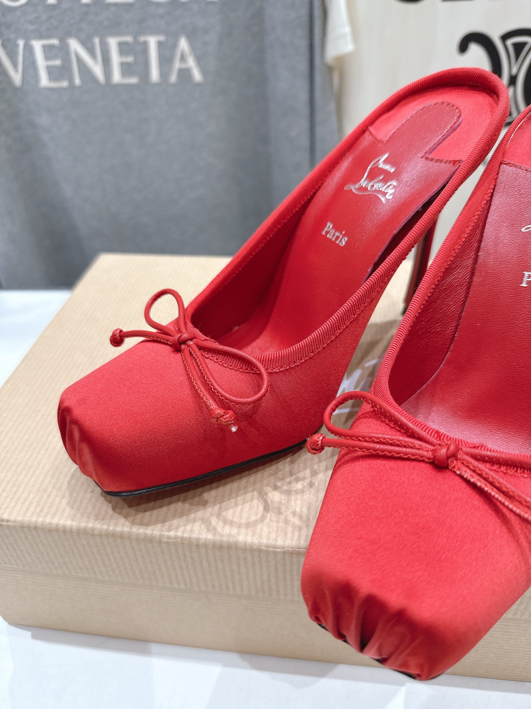 高版本出厂 Christian Loubotti CL红底鞋F030 2026ss新款蝴蝶结仙女风高跟鞋