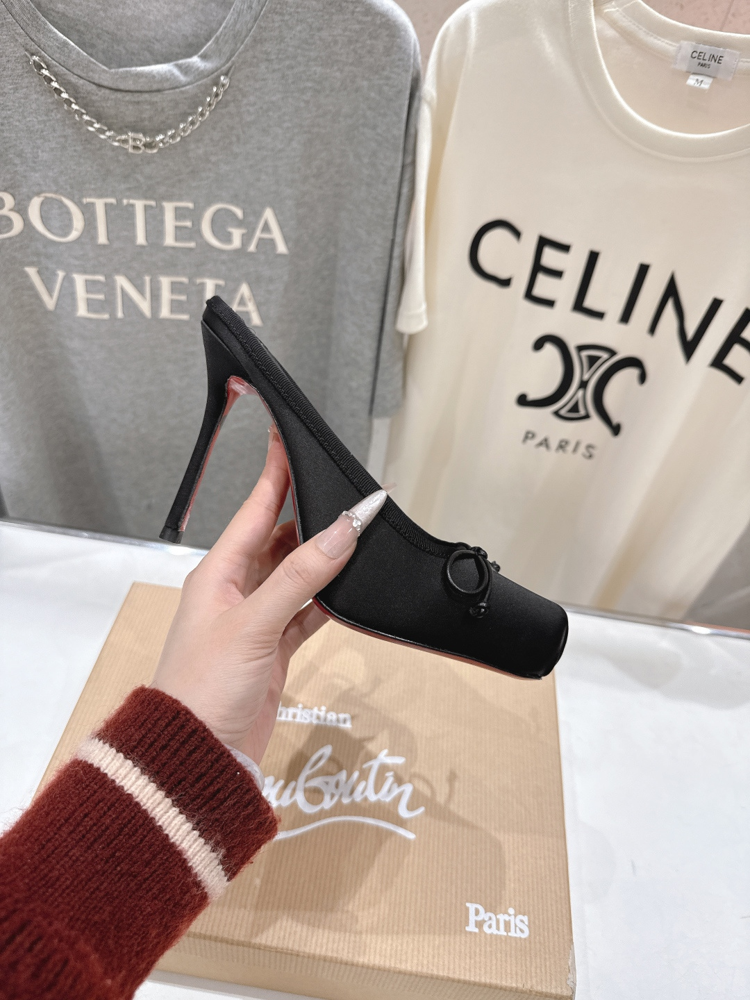 高版本出厂 Christian Loubotti CL红底鞋F030 2026ss新款蝴蝶结仙女风高跟鞋