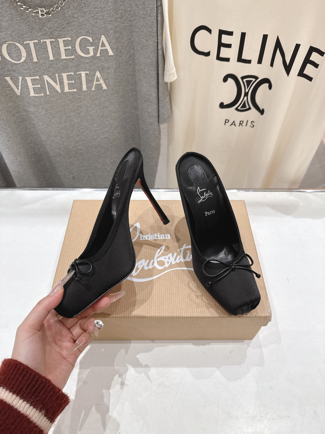 高版本出厂 Christian Loubotti CL红底鞋F030 2026ss新款蝴蝶结仙女风高跟鞋