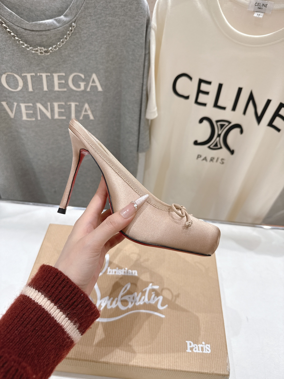 高版本出厂 Christian Loubotti CL红底鞋F030 2026ss新款蝴蝶结仙女风高跟鞋