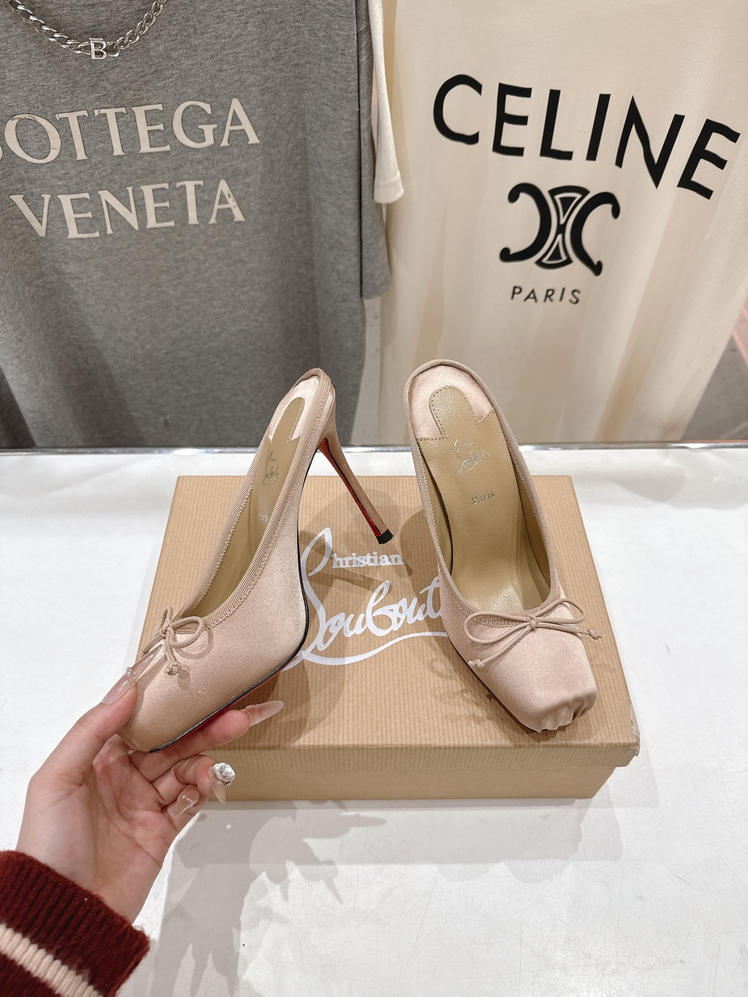 高版本出厂 Christian Loubotti CL红底鞋F030 2026ss新款蝴蝶结仙女风高跟鞋