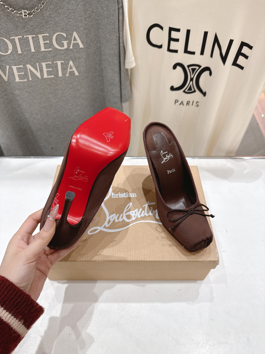 高版本出厂 Christian Loubotti CL红底鞋F030 2026ss新款蝴蝶结仙女风高跟鞋