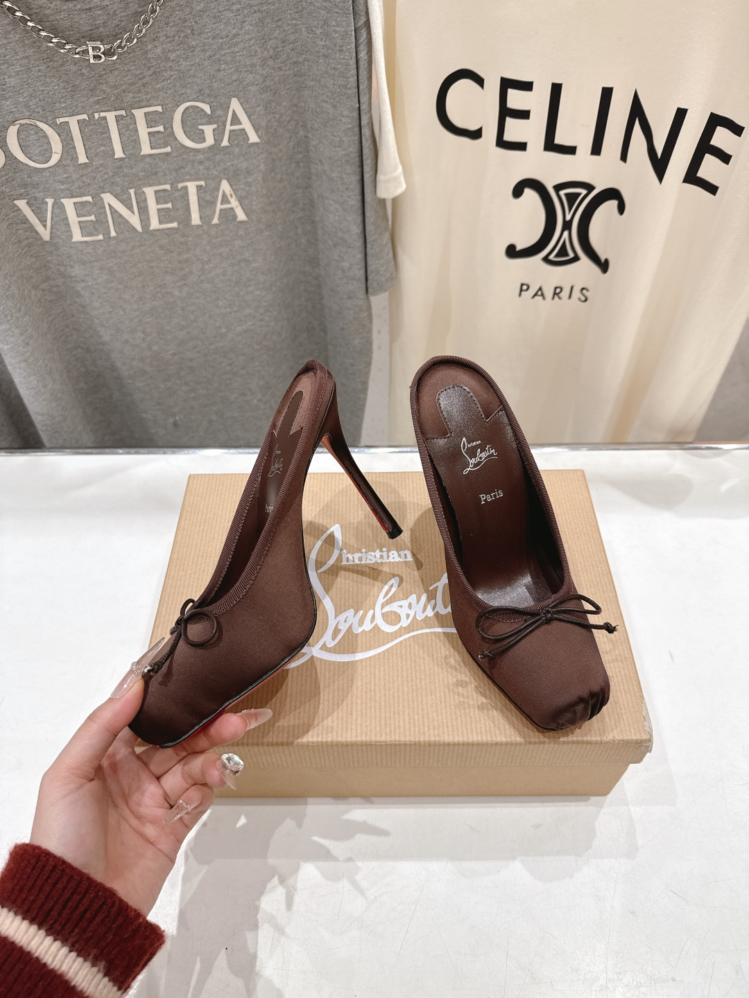 高版本出厂 Christian Loubotti CL红底鞋F030 2026ss新款蝴蝶结仙女风高跟鞋