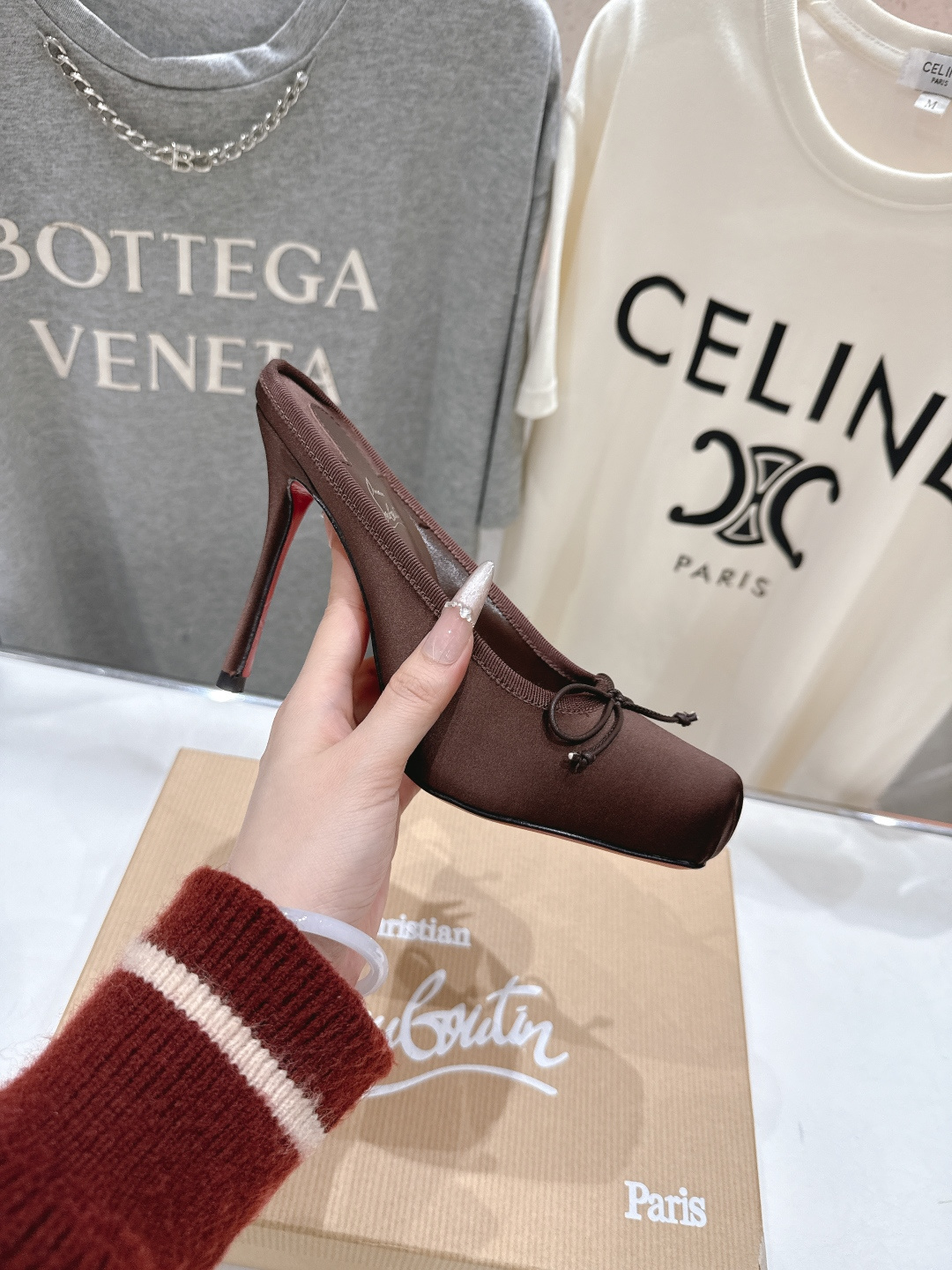 高版本出厂 Christian Loubotti CL红底鞋F030 2026ss新款蝴蝶结仙女风高跟鞋