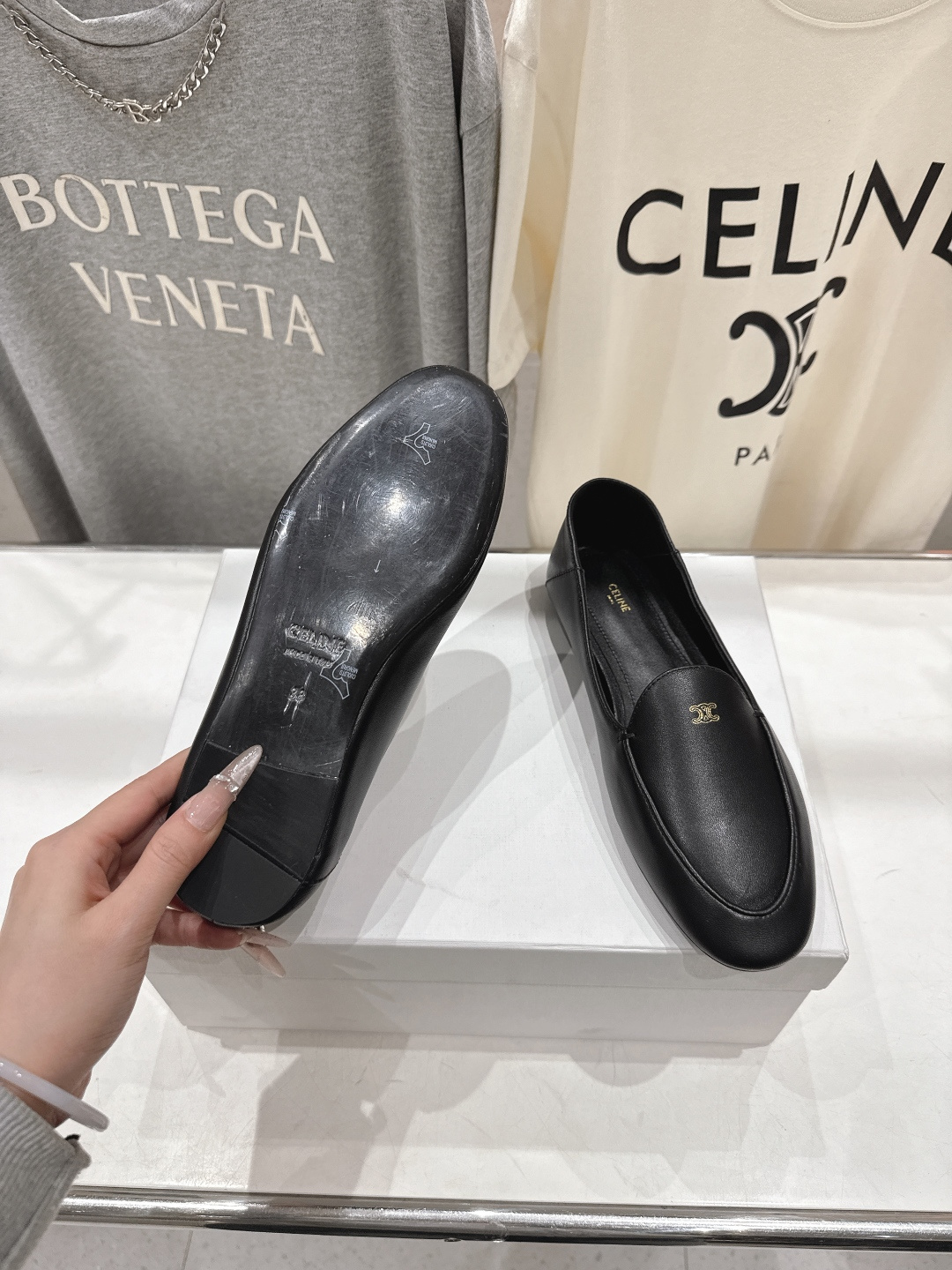 高版本出厂 CELINE*赛琳F032 2026ss春夏新款玛丽珍平底乐福鞋一脚蹬单鞋网红爆款来袭！各大