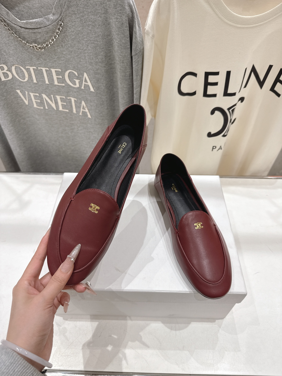 高版本出厂 CELINE*赛琳F032 2026ss春夏新款玛丽珍平底乐福鞋一脚蹬单鞋网红爆款来袭！各大