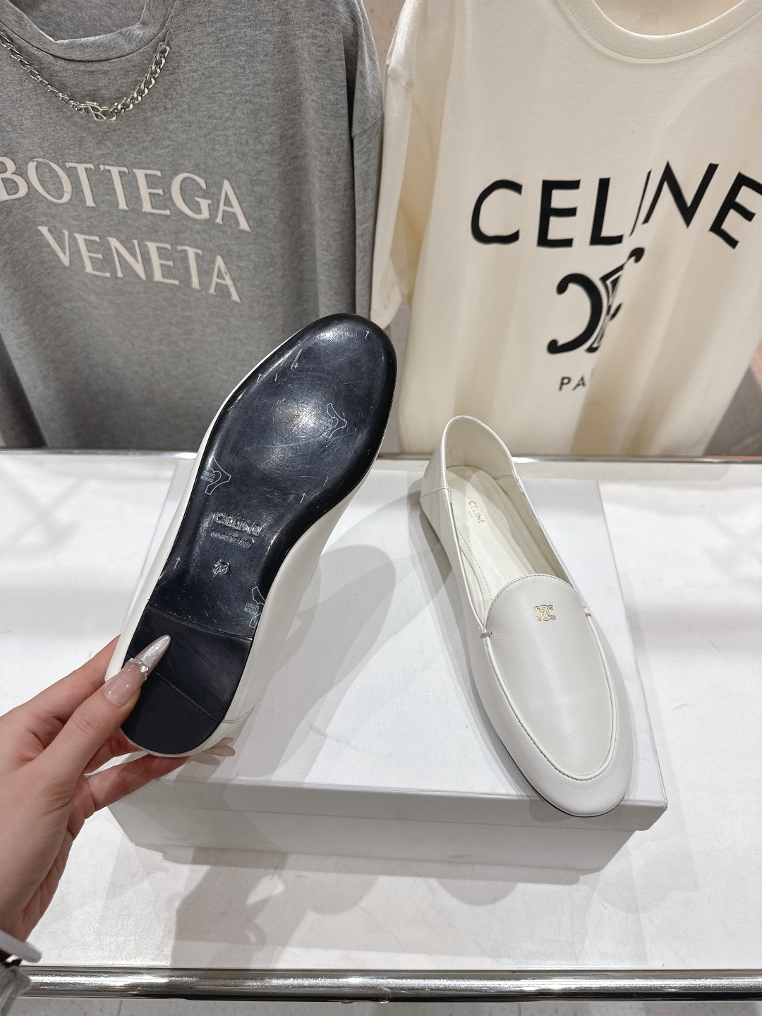 高版本出厂 CELINE*赛琳F032 2026ss春夏新款玛丽珍平底乐福鞋一脚蹬单鞋网红爆款来袭！各大