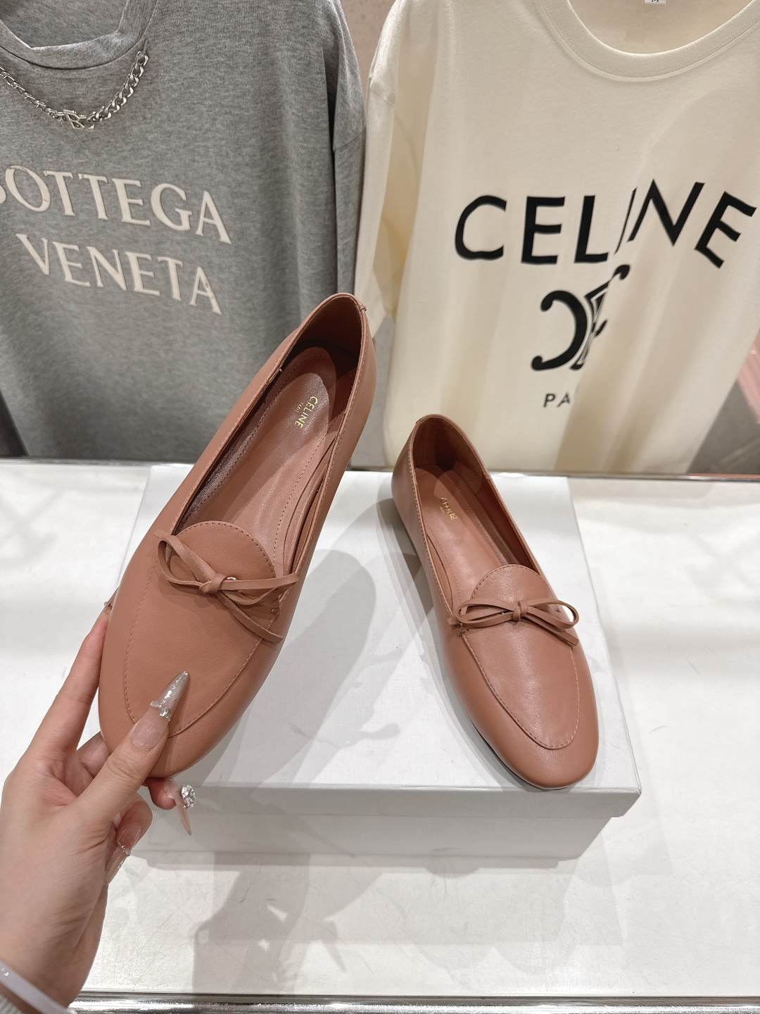 高版本出厂 CELINE*赛琳F032 2026ss春夏新款仙女风玛丽珍平底乐福鞋一脚蹬单鞋网红爆款来袭