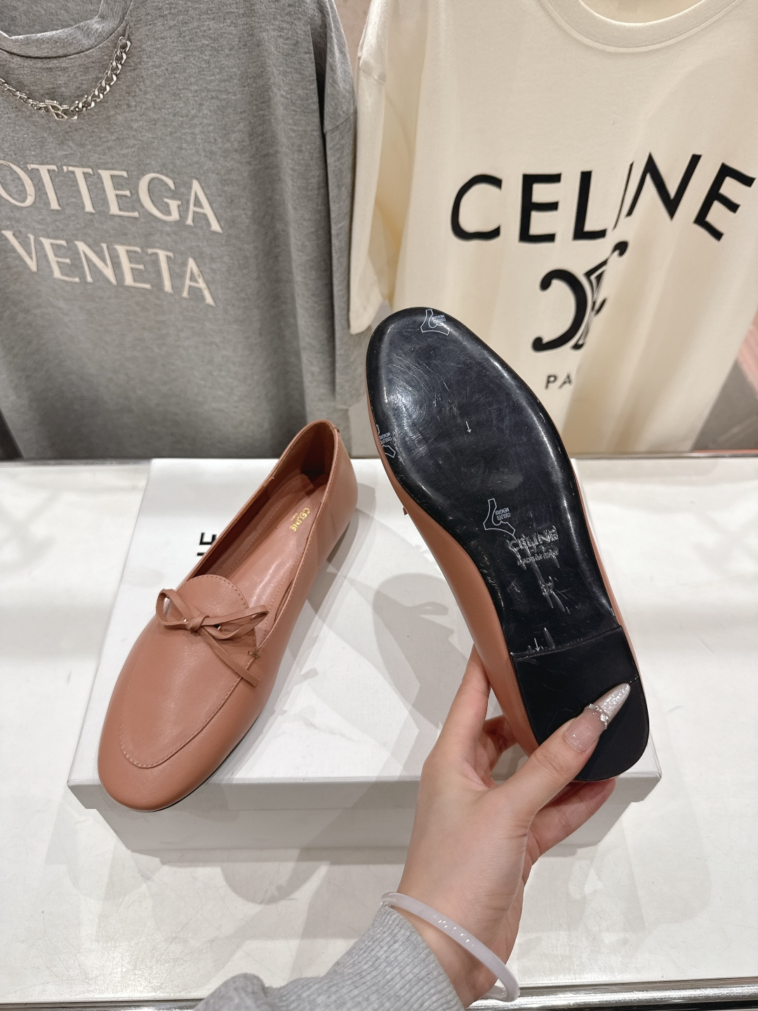 高版本出厂 CELINE*赛琳F032 2026ss春夏新款仙女风玛丽珍平底乐福鞋一脚蹬单鞋网红爆款来袭