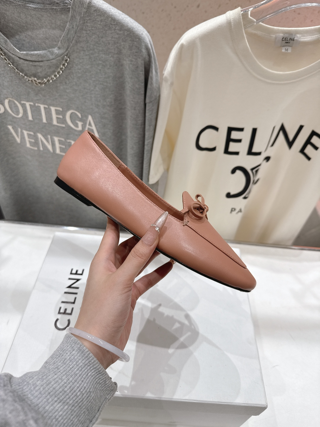 高版本出厂 CELINE*赛琳F032 2026ss春夏新款仙女风玛丽珍平底乐福鞋一脚蹬单鞋网红爆款来袭