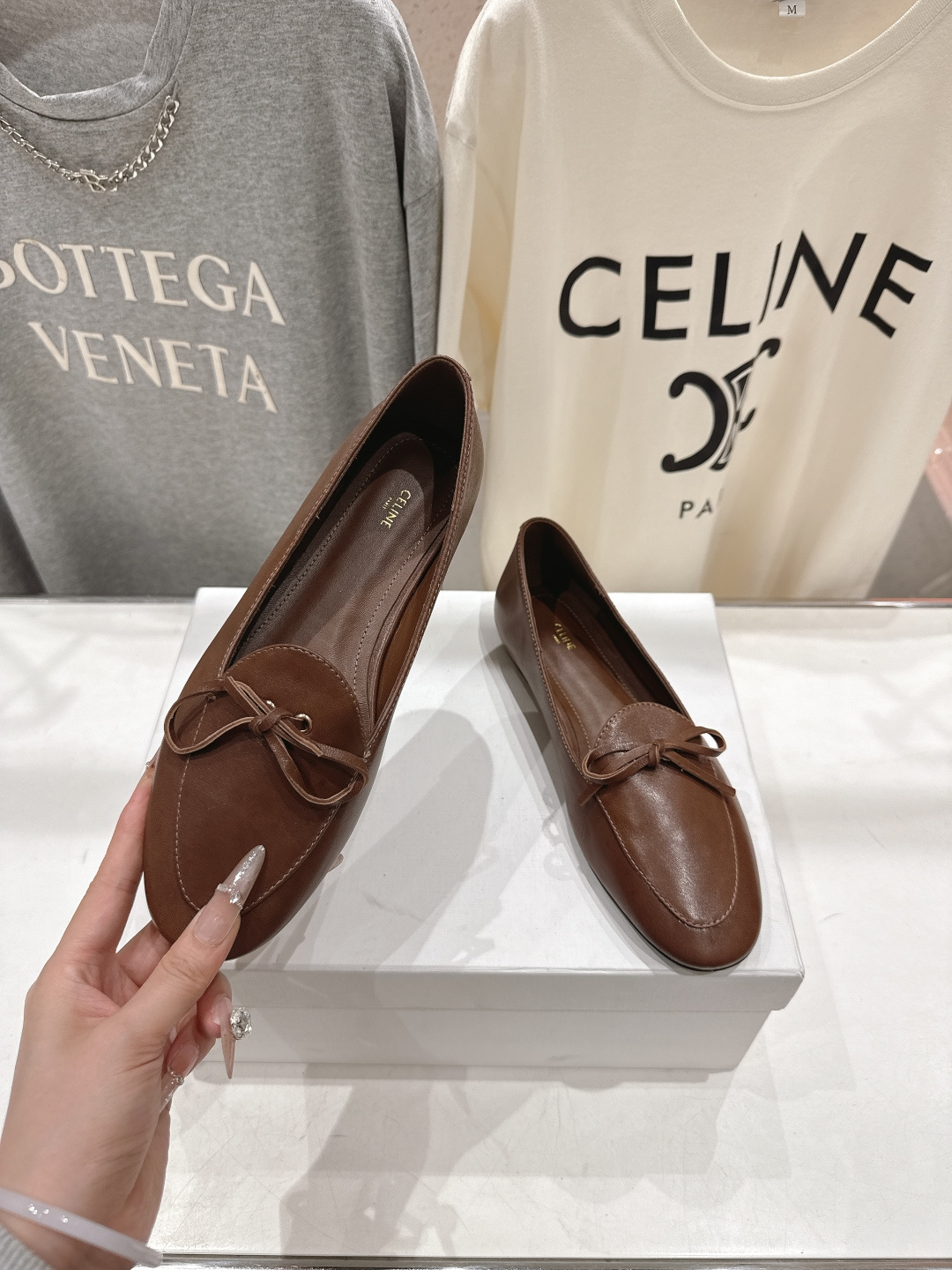 高版本出厂 CELINE*赛琳F032 2026ss春夏新款仙女风玛丽珍平底乐福鞋一脚蹬单鞋网红爆款来袭