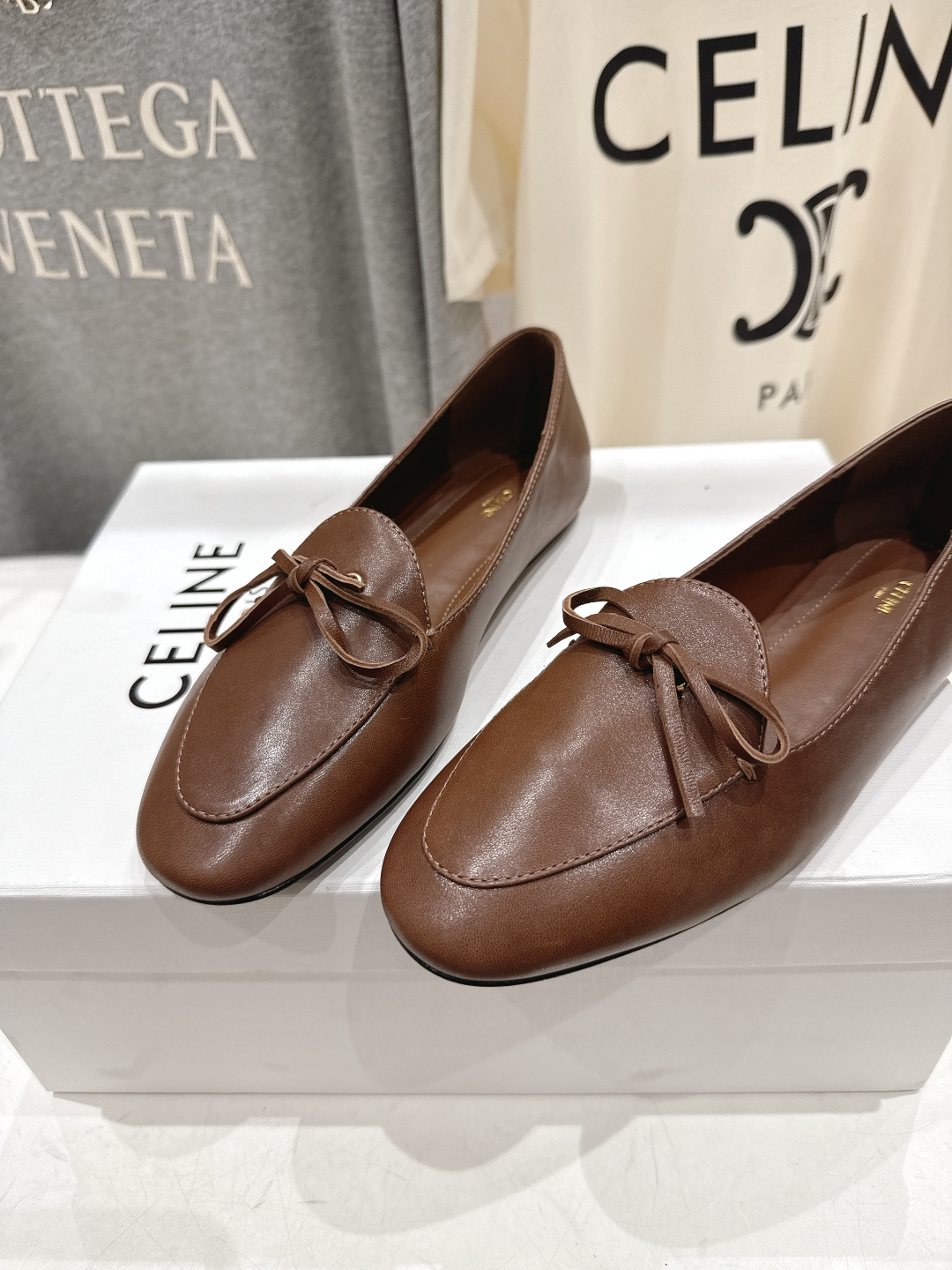 高版本出厂 CELINE*赛琳F032 2026ss春夏新款仙女风玛丽珍平底乐福鞋一脚蹬单鞋网红爆款来袭