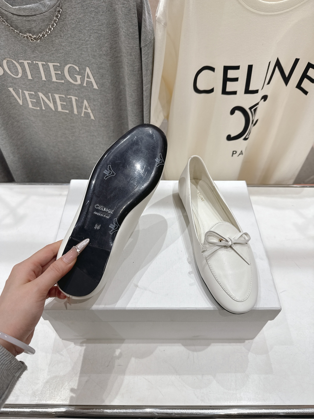高版本出厂 CELINE*赛琳F032 2026ss春夏新款仙女风玛丽珍平底乐福鞋一脚蹬单鞋网红爆款来袭