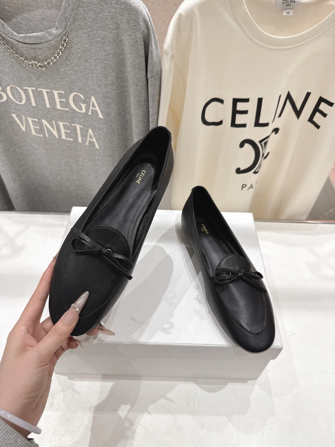 高版本出厂 CELINE*赛琳F032 2026ss春夏新款仙女风玛丽珍平底乐福鞋一脚蹬单鞋网红爆款来袭