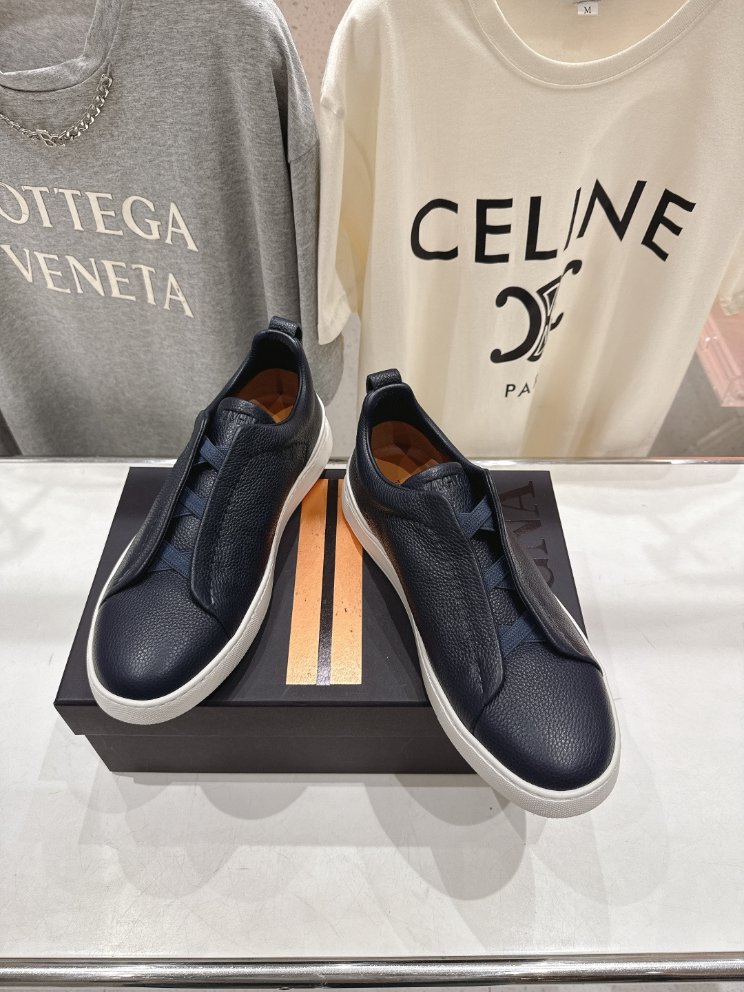 顶级版本 Zegna杰尼亚 2026ss春夏季新品男款奢华一脚蹬小白鞋休闲鞋Triple Stitch 