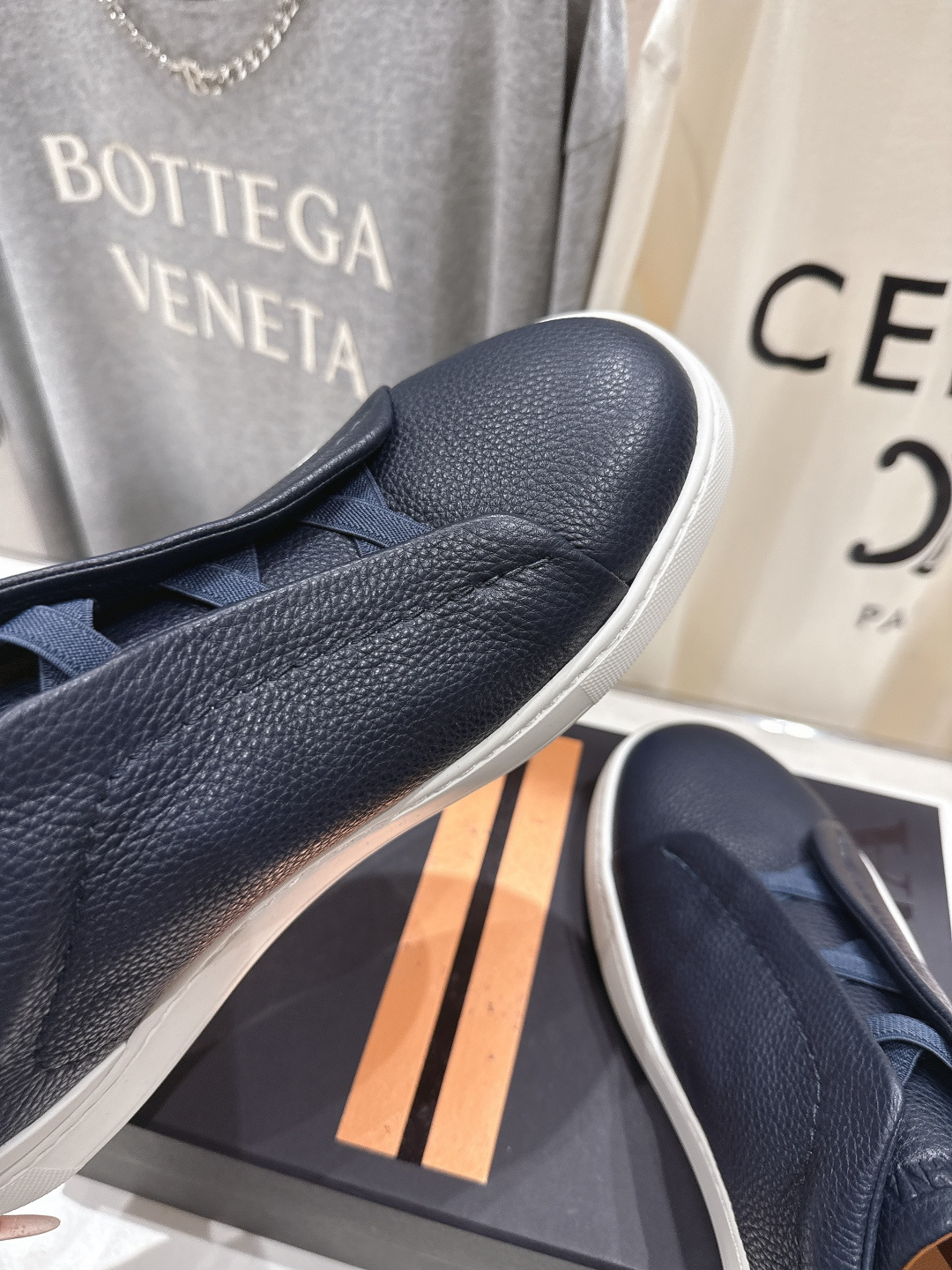 顶级版本 Zegna杰尼亚 2026ss春夏季新品男款奢华一脚蹬小白鞋休闲鞋Triple Stitch 