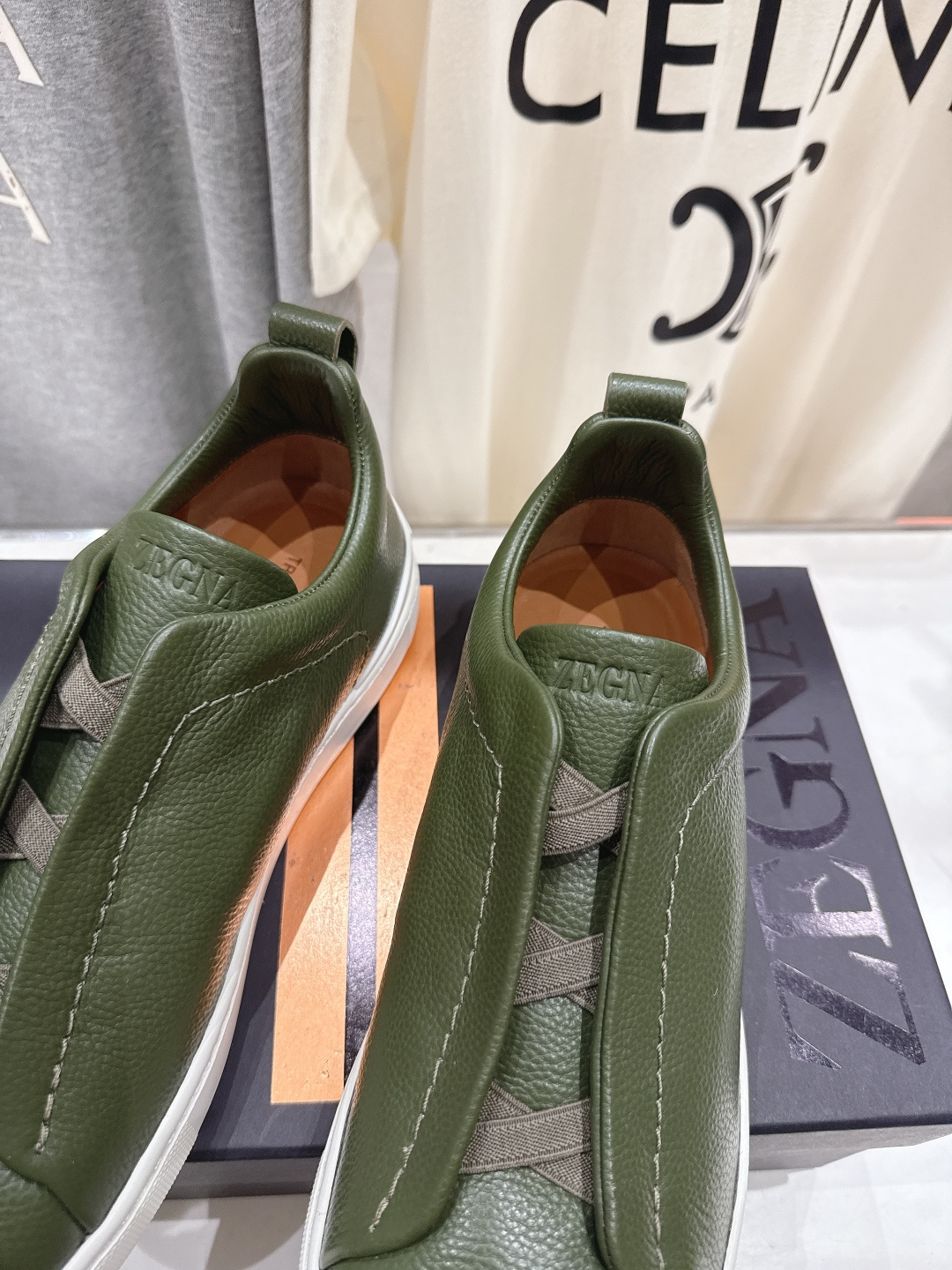 顶级版本 Zegna杰尼亚 2026ss春夏季新品男款奢华一脚蹬小白鞋休闲鞋Triple Stitch 