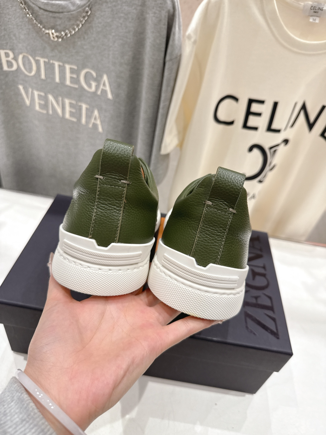 顶级版本 Zegna杰尼亚 2026ss春夏季新品男款奢华一脚蹬小白鞋休闲鞋Triple Stitch 