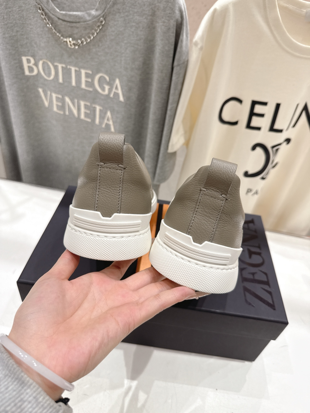 顶级版本 Zegna杰尼亚 2026ss春夏季新品男款奢华一脚蹬小白鞋休闲鞋Triple Stitch 