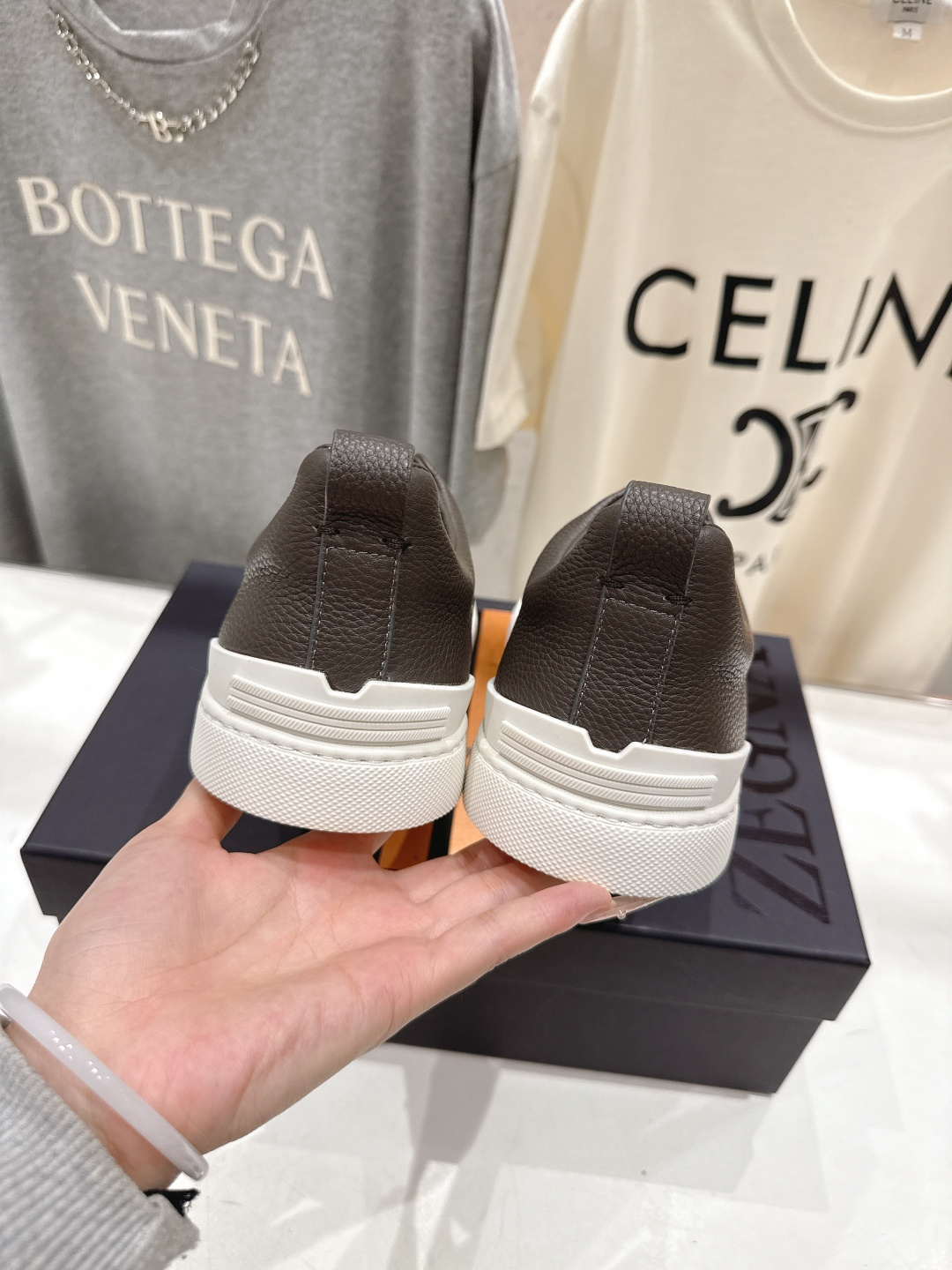 顶级版本 Zegna杰尼亚 2026ss春夏季新品男款奢华一脚蹬小白鞋休闲鞋Triple Stitch 