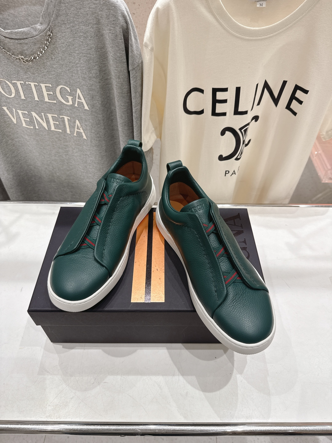 顶级版本 Zegna杰尼亚 2026ss春夏季新品男款奢华一脚蹬小白鞋休闲鞋Triple Stitch 