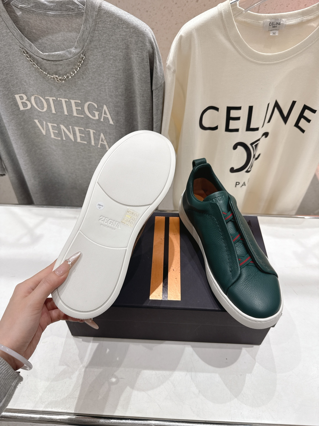 顶级版本 Zegna杰尼亚 2026ss春夏季新品男款奢华一脚蹬小白鞋休闲鞋Triple Stitch 