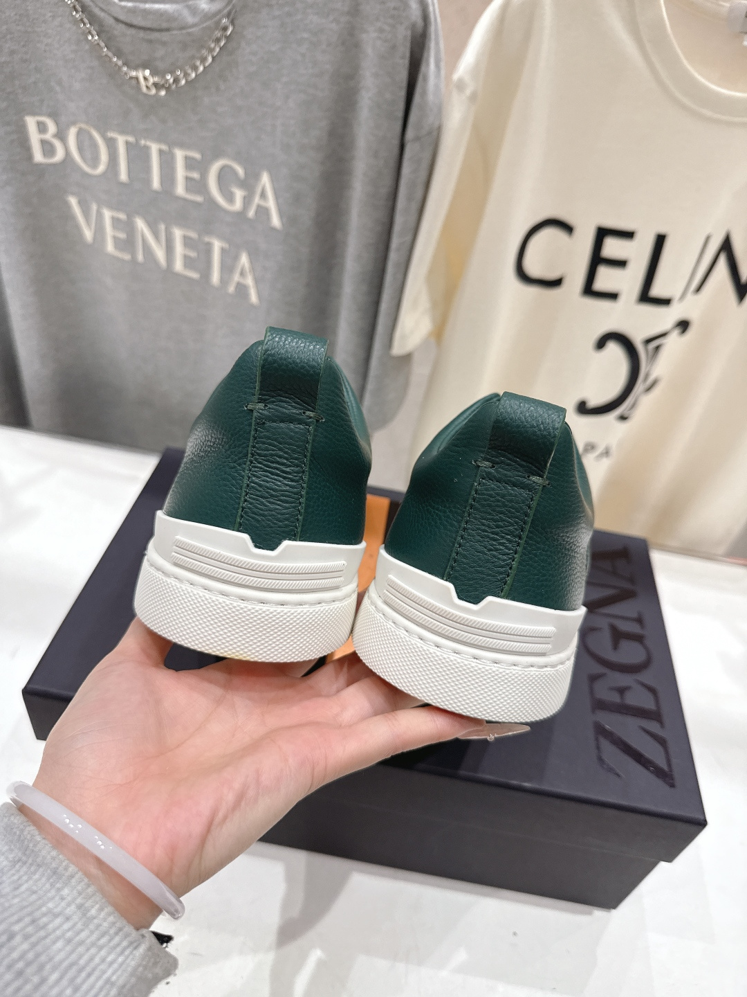 顶级版本 Zegna杰尼亚 2026ss春夏季新品男款奢华一脚蹬小白鞋休闲鞋Triple Stitch 