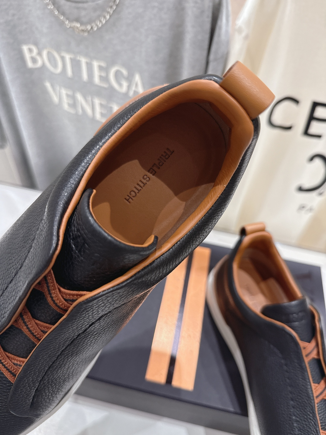 顶级版本 Zegna杰尼亚 2026ss春夏季新品男款奢华一脚蹬小白鞋休闲鞋Triple Stitch 