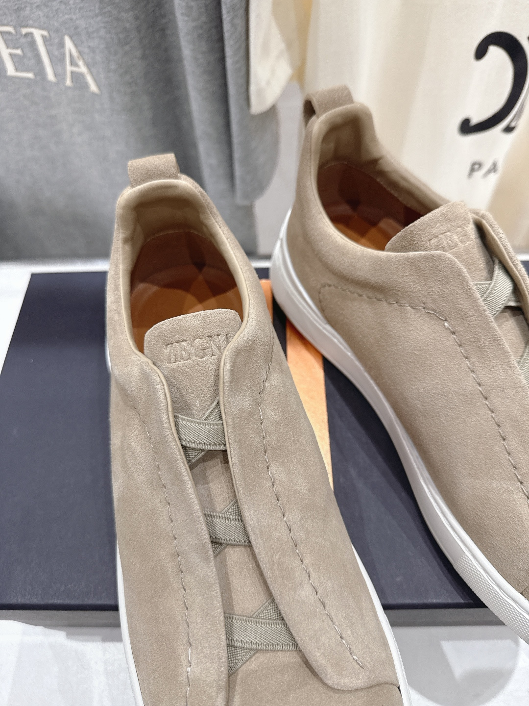 顶级版本 Zegna杰尼亚 2026ss春夏季新品男款奢华一脚蹬小白鞋休闲鞋Triple Stitch 