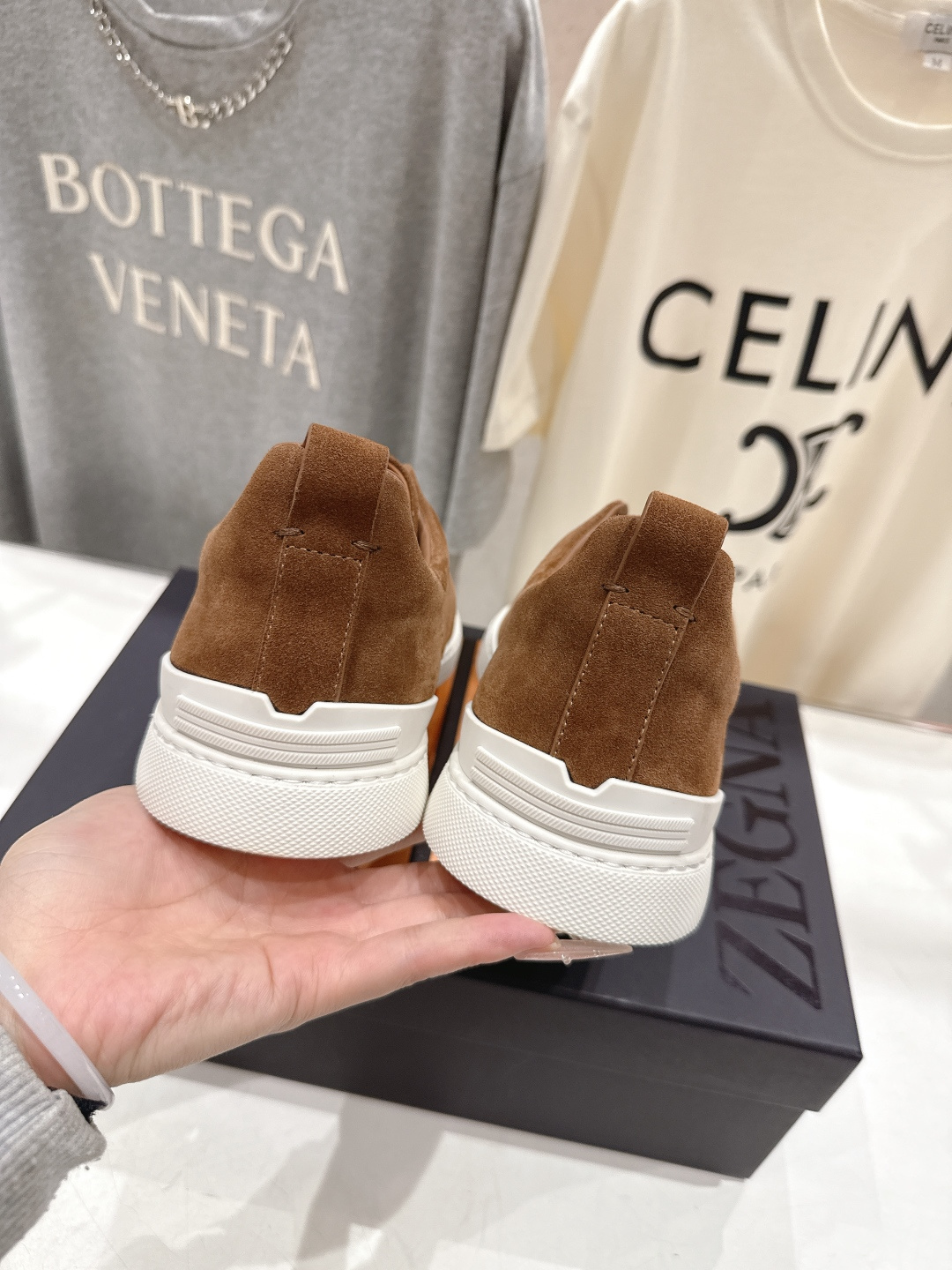 顶级版本 Zegna杰尼亚 2026ss春夏季新品男款奢华一脚蹬小白鞋休闲鞋Triple Stitch 