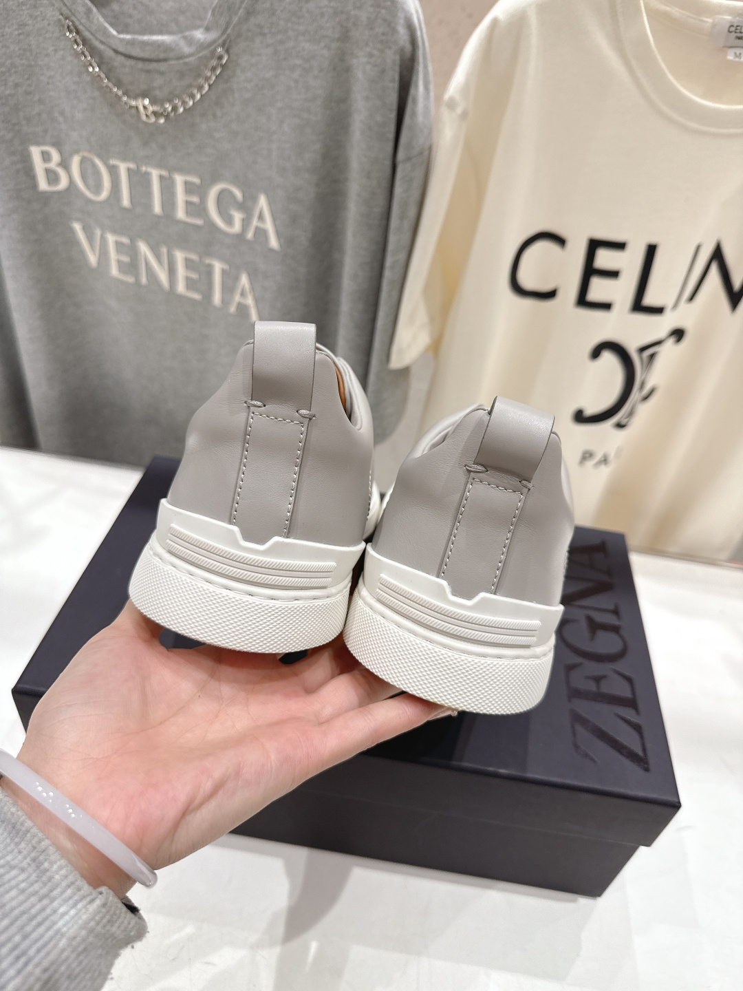 顶级版本 Zegna杰尼亚 2026ss春夏季新品男款奢华一脚蹬小白鞋休闲鞋Triple Stitch 