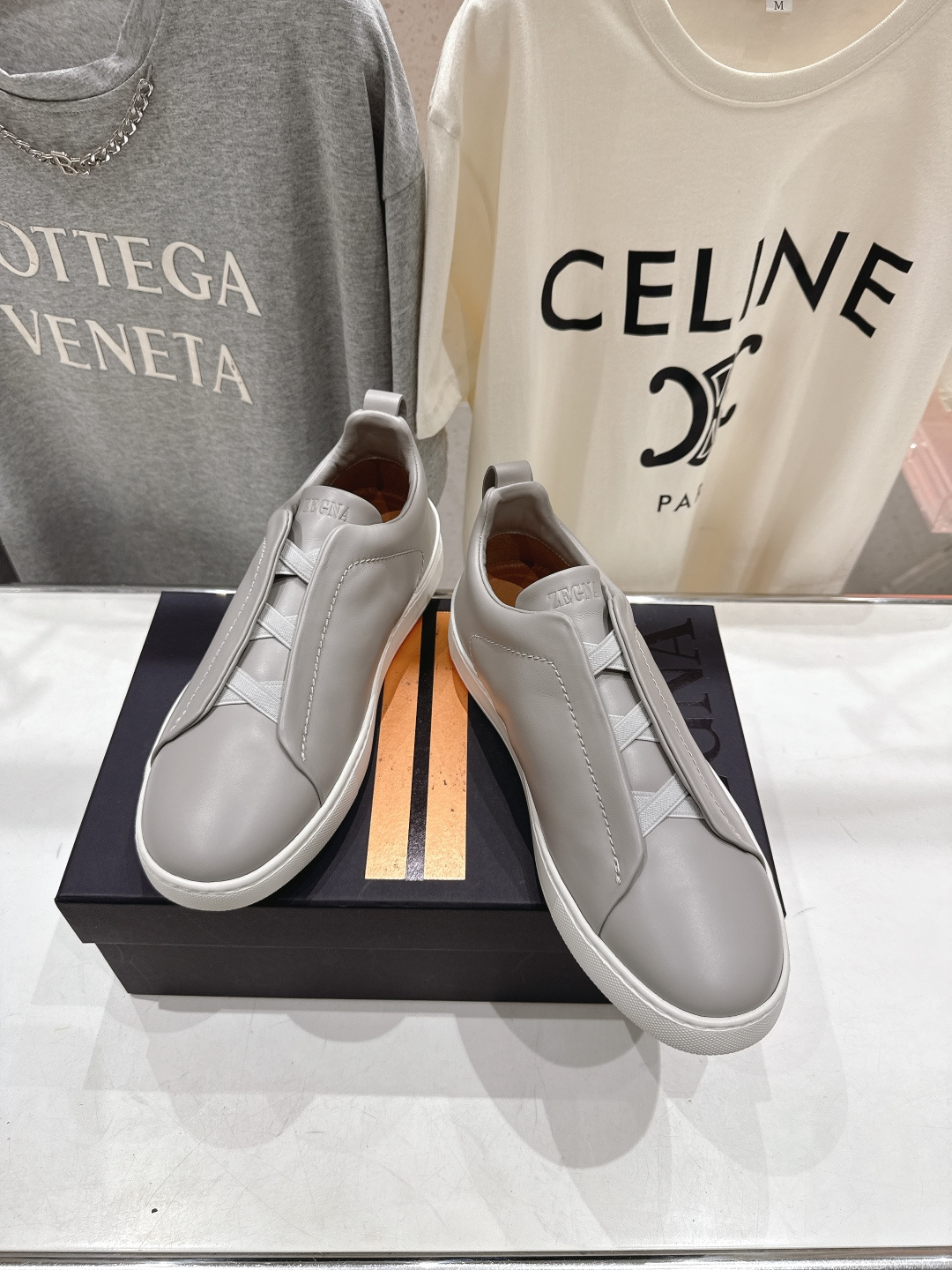 顶级版本 Zegna杰尼亚 2026ss春夏季新品男款奢华一脚蹬小白鞋休闲鞋Triple Stitch 