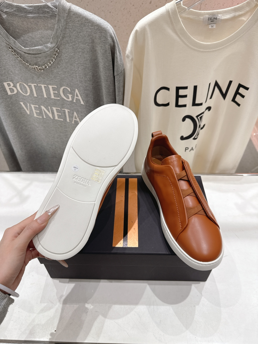 顶级版本 Zegna杰尼亚 2026ss春夏季新品男款奢华一脚蹬小白鞋休闲鞋Triple Stitch 