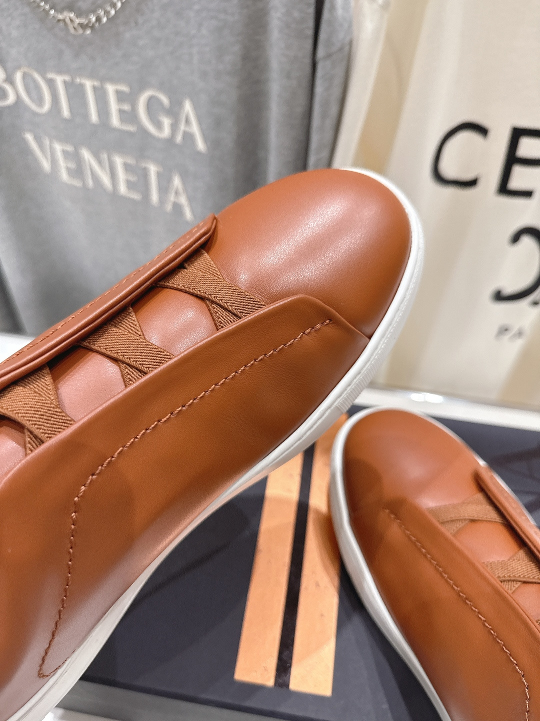 顶级版本 Zegna杰尼亚 2026ss春夏季新品男款奢华一脚蹬小白鞋休闲鞋Triple Stitch 