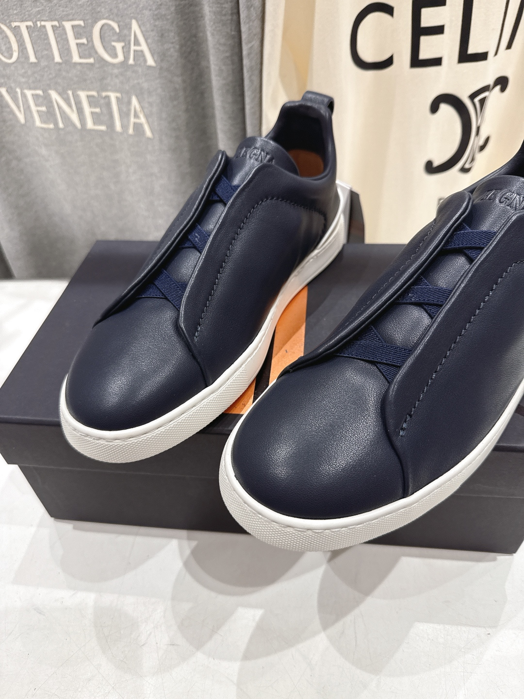 顶级版本 Zegna杰尼亚 2026ss春夏季新品男款奢华一脚蹬小白鞋休闲鞋Triple Stitch 