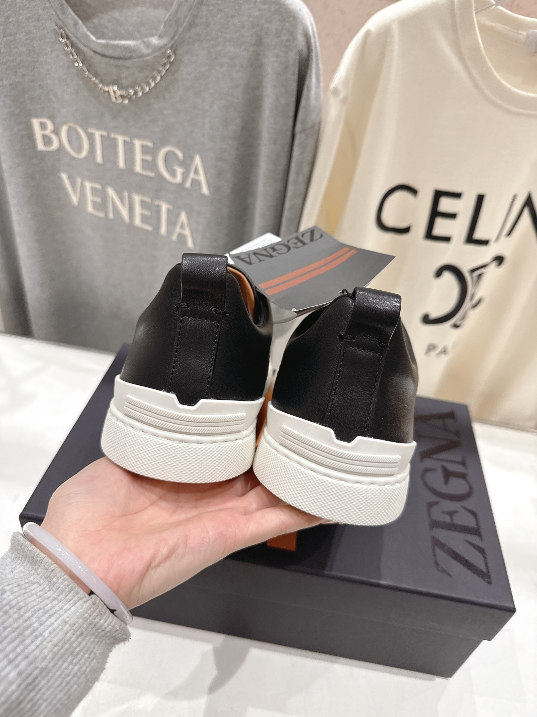 顶级版本 Zegna杰尼亚 2026ss春夏季新品男款奢华一脚蹬小白鞋休闲鞋Triple Stitch 