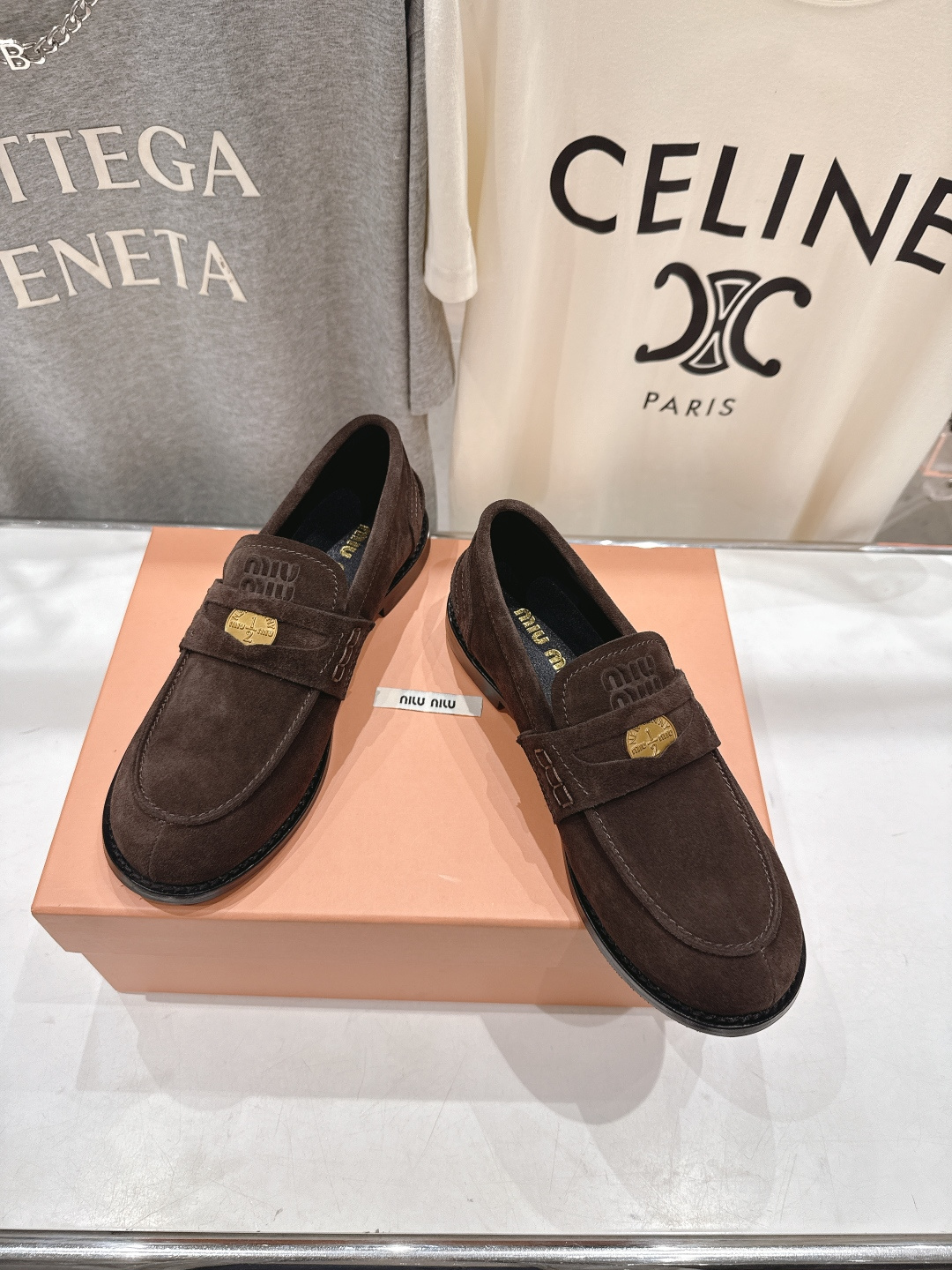 高版本出厂 MiuMiu/缪缪F049 2026ss春夏新款·幸运钱币系列驾车鞋休闲鞋乐福鞋各路明星、小