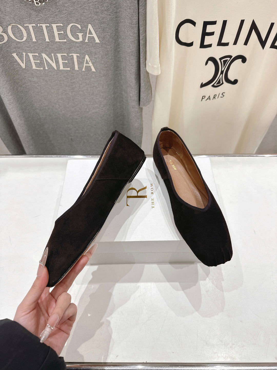 高版本出厂 the row 2026ss春夏走秀爆款小方头平底鞋玛丽珍休闲鞋单鞋非常舒服的平底鞋，极简设