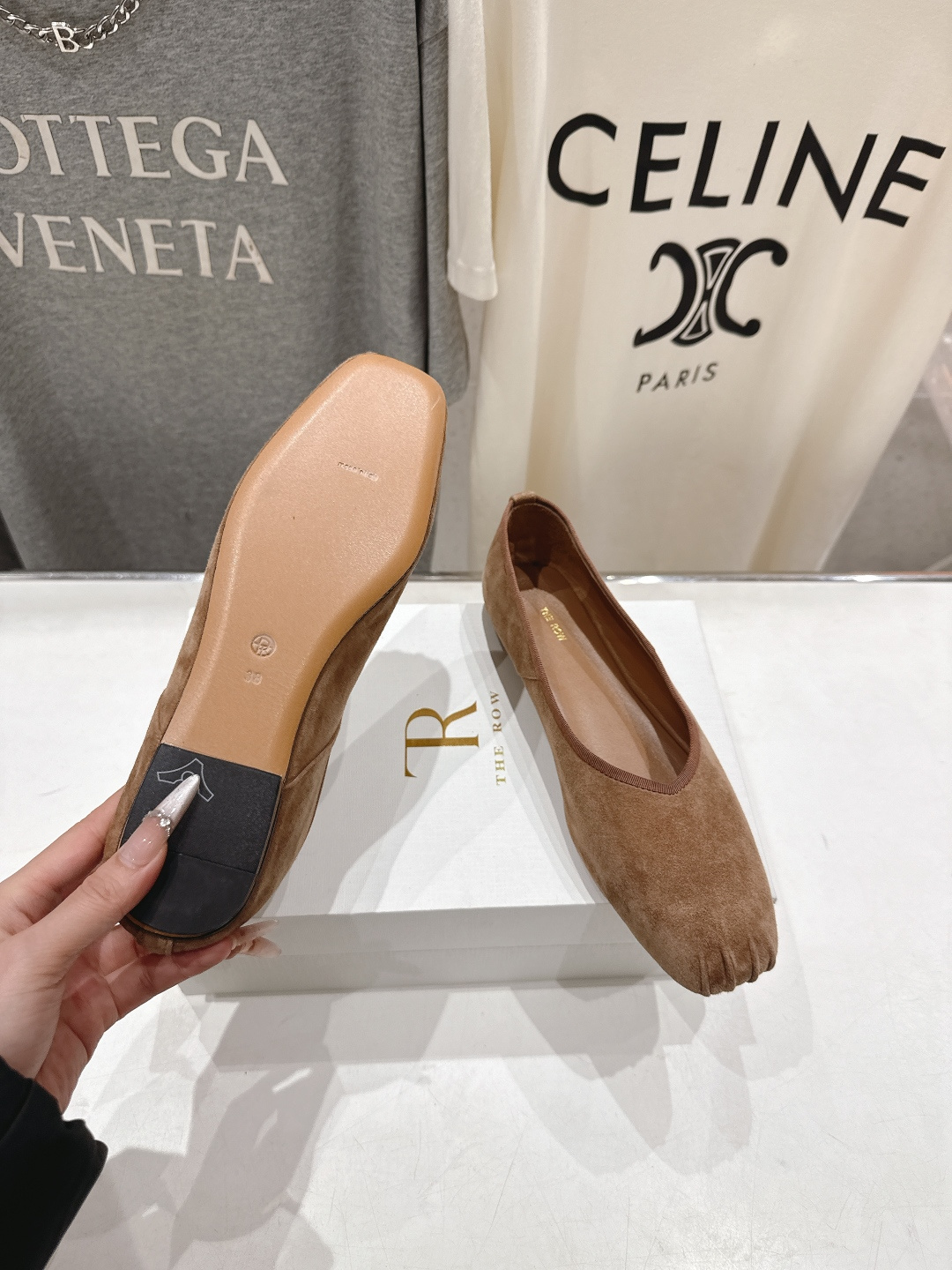 高版本出厂 the row 2026ss春夏走秀爆款小方头平底鞋玛丽珍休闲鞋单鞋非常舒服的平底鞋，极简设