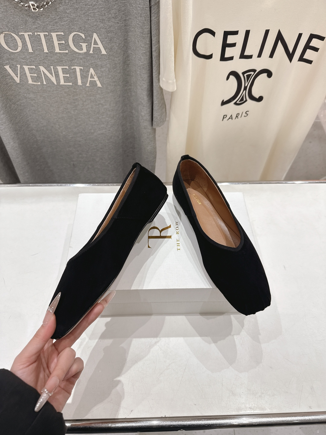 高版本出厂 the row 2026ss春夏走秀爆款小方头平底鞋玛丽珍休闲鞋单鞋非常舒服的平底鞋，极简设