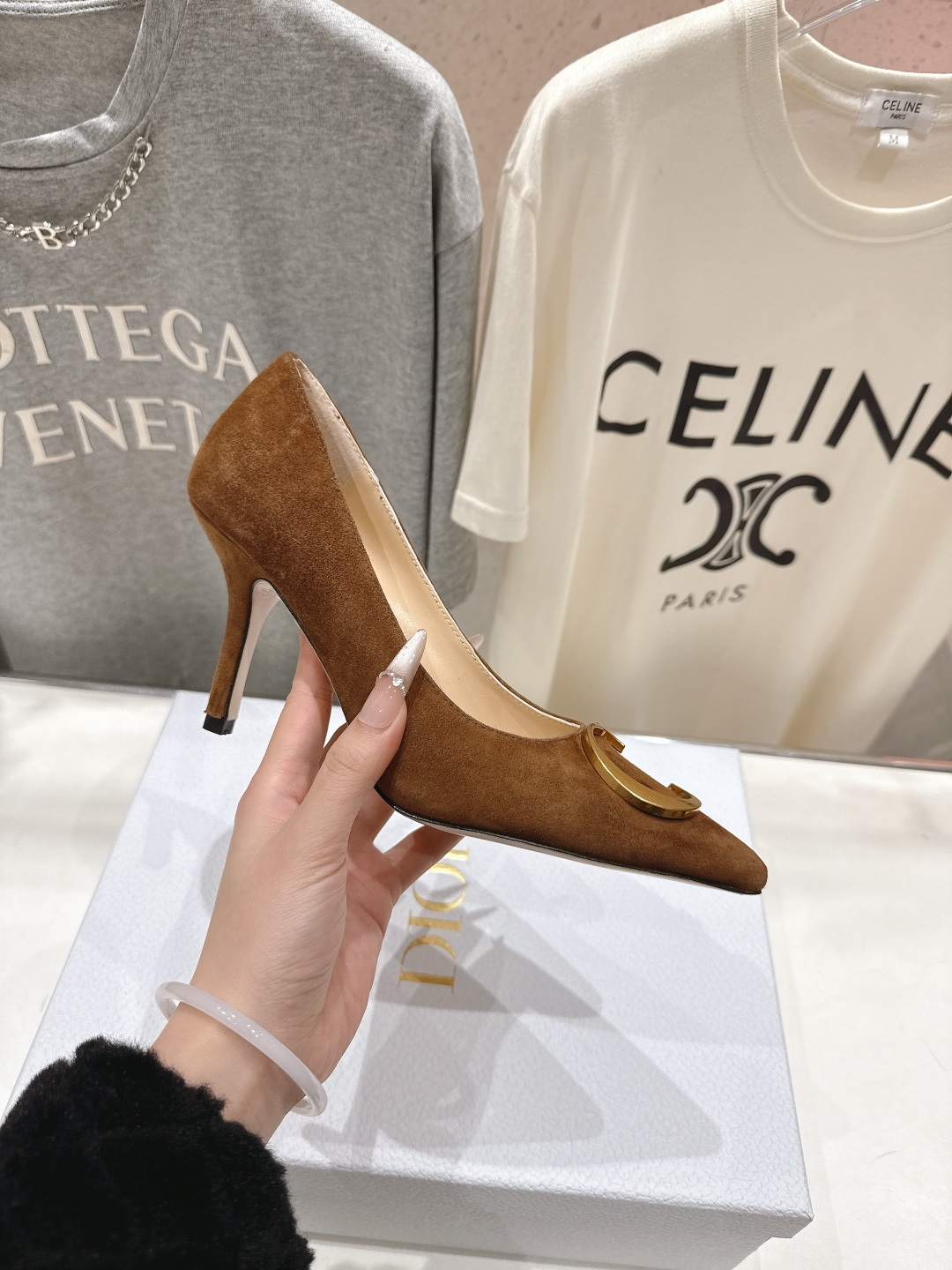 高版本出厂 DIOR*迪奥F031 D家2026ss新款尖头高跟鞋时装鞋！顶级版本～超美的脚踝扣上脚超仙