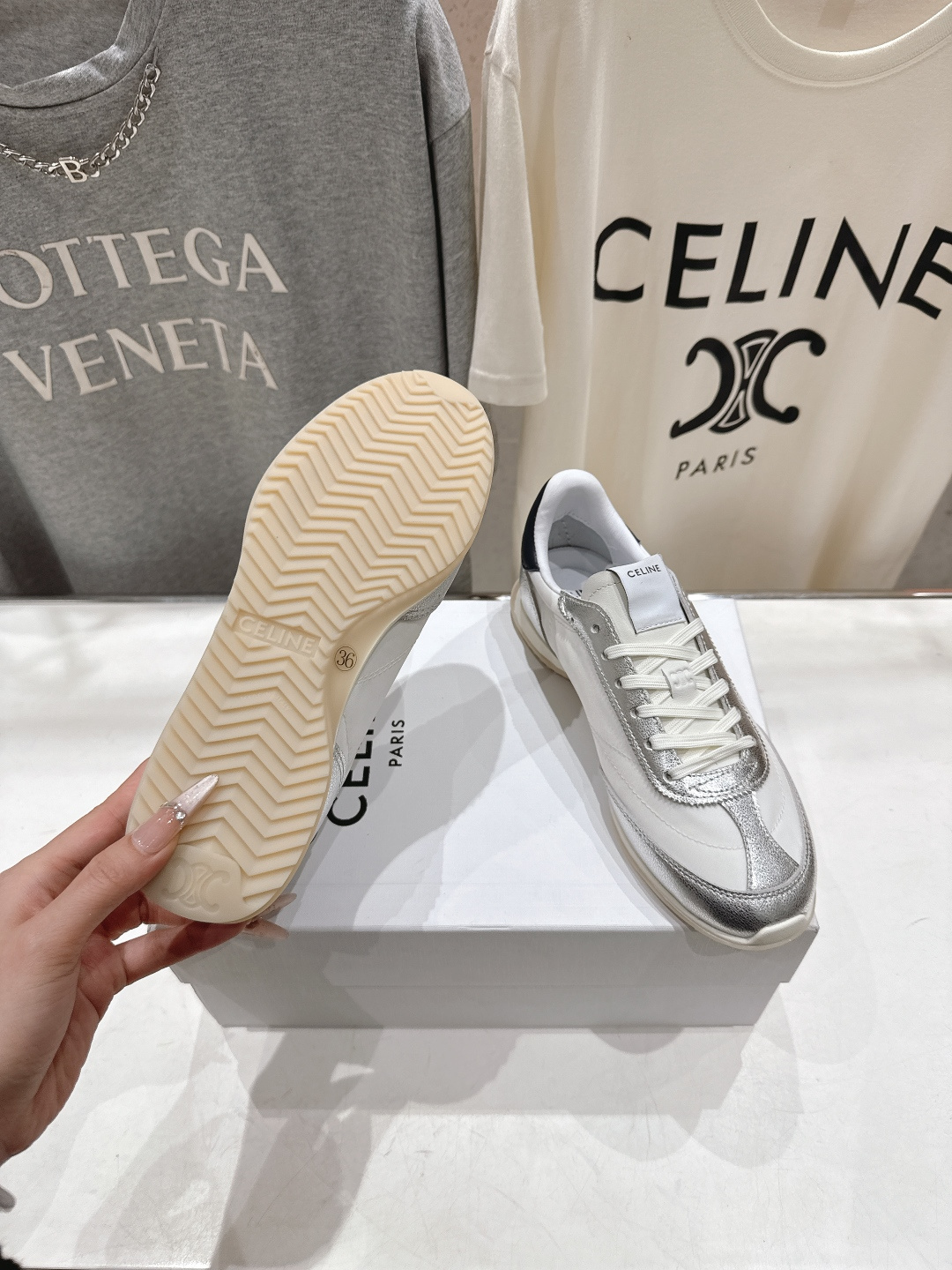 高版本出厂 CELINE*思琳赛琳F035 2026ss新款徽标系带阿甘鞋休闲运动鞋小白鞋简单舒服，干净