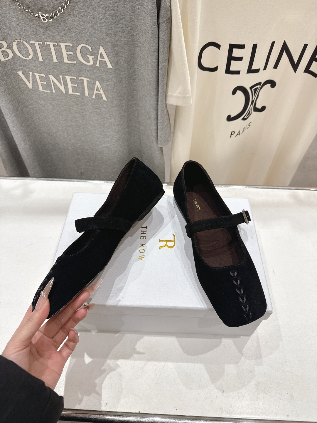 高版本出厂 the row 2026ss春夏走秀爆款小方头平底鞋玛丽珍休闲鞋单鞋非常舒服的平底鞋，极简设