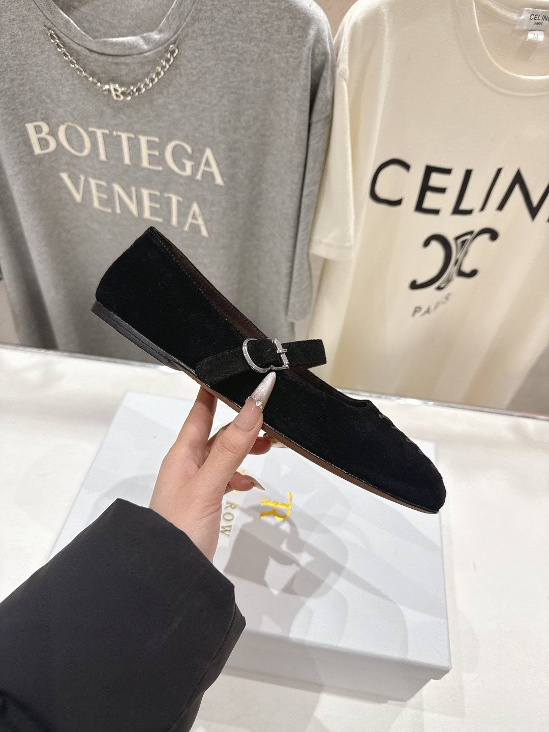 高版本出厂 the row 2026ss春夏走秀爆款小方头平底鞋玛丽珍休闲鞋单鞋非常舒服的平底鞋，极简设