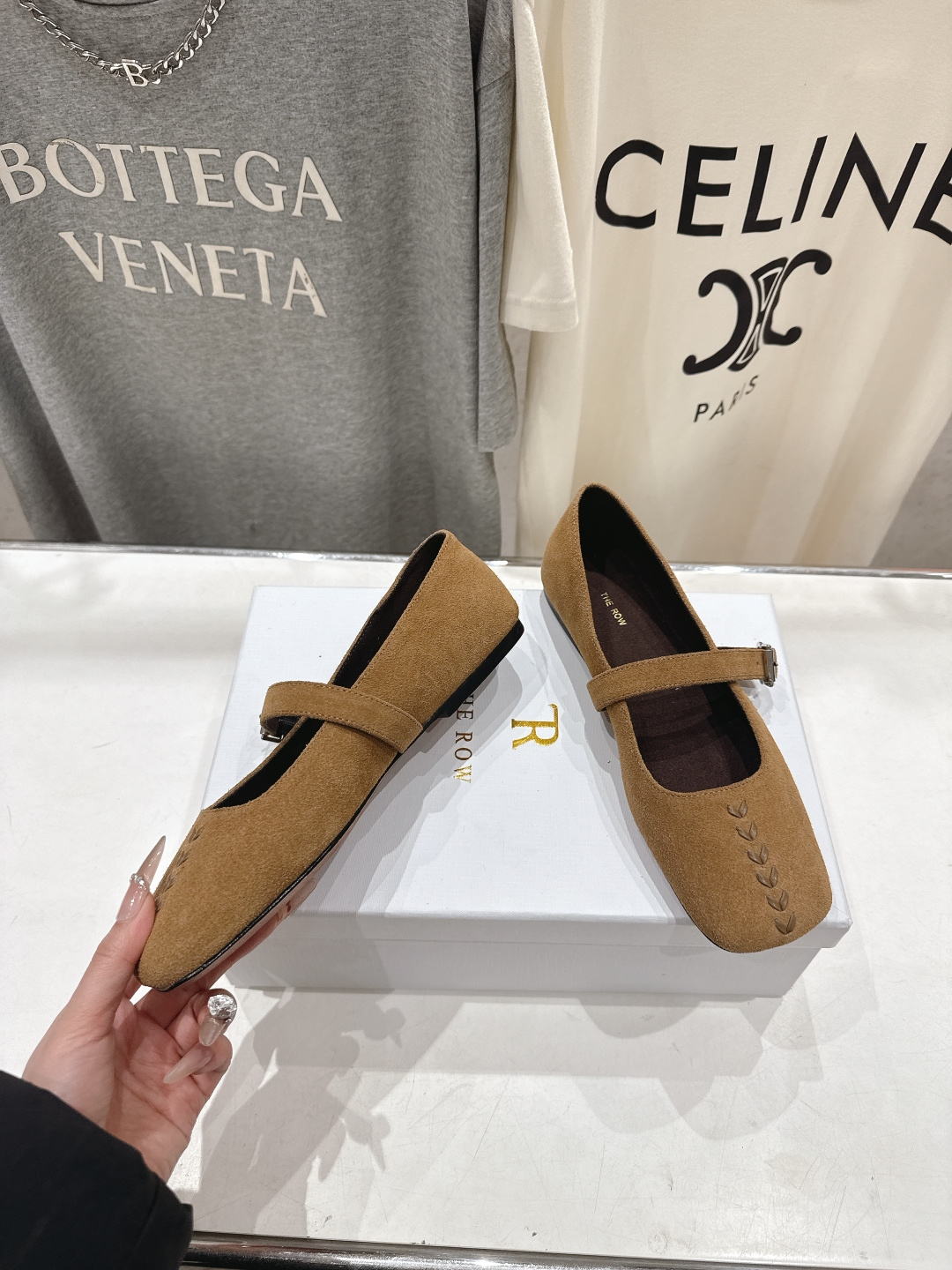 高版本出厂 the row 2026ss春夏走秀爆款小方头平底鞋玛丽珍休闲鞋单鞋非常舒服的平底鞋，极简设