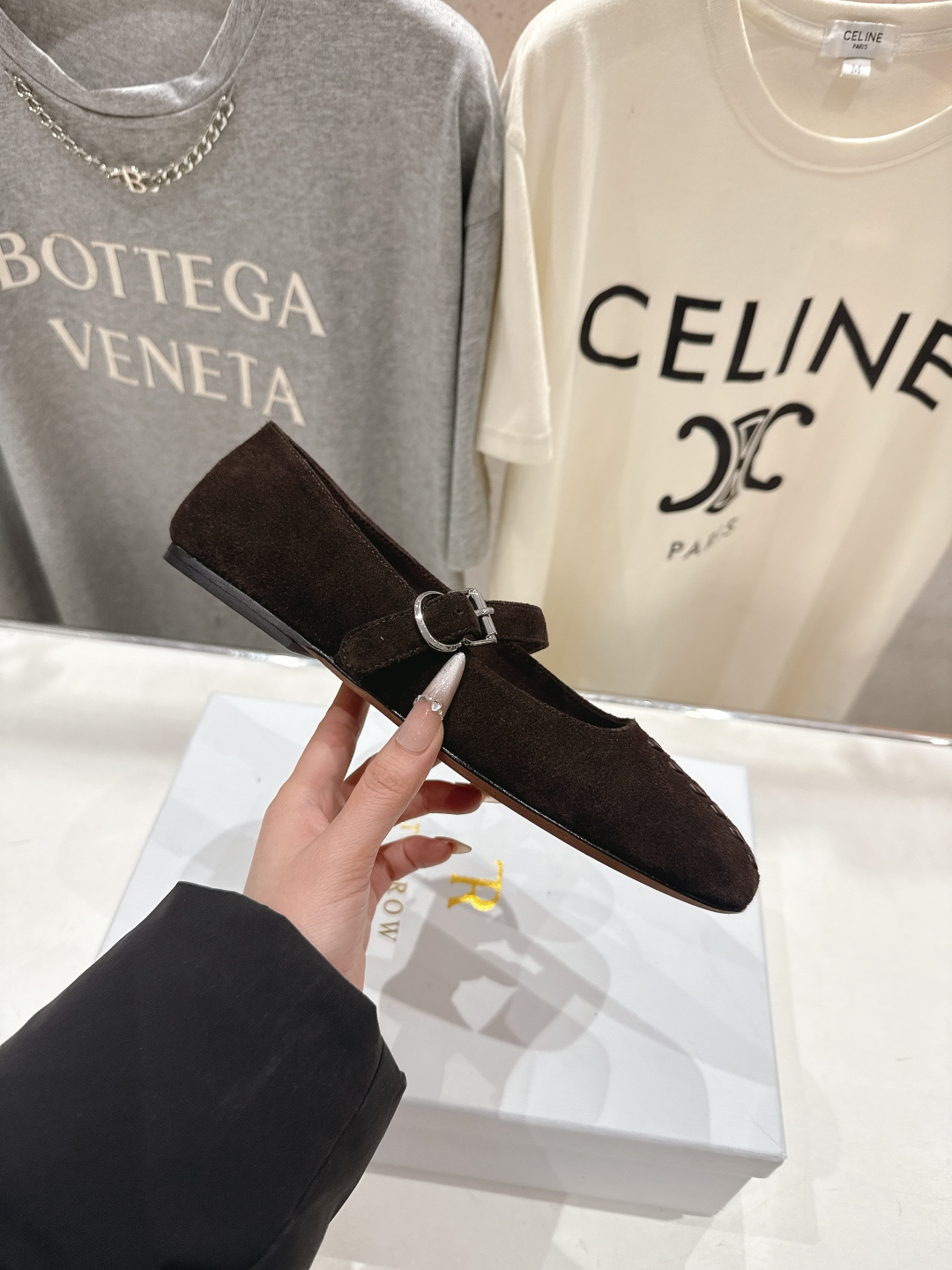 高版本出厂 the row 2026ss春夏走秀爆款小方头平底鞋玛丽珍休闲鞋单鞋非常舒服的平底鞋，极简设