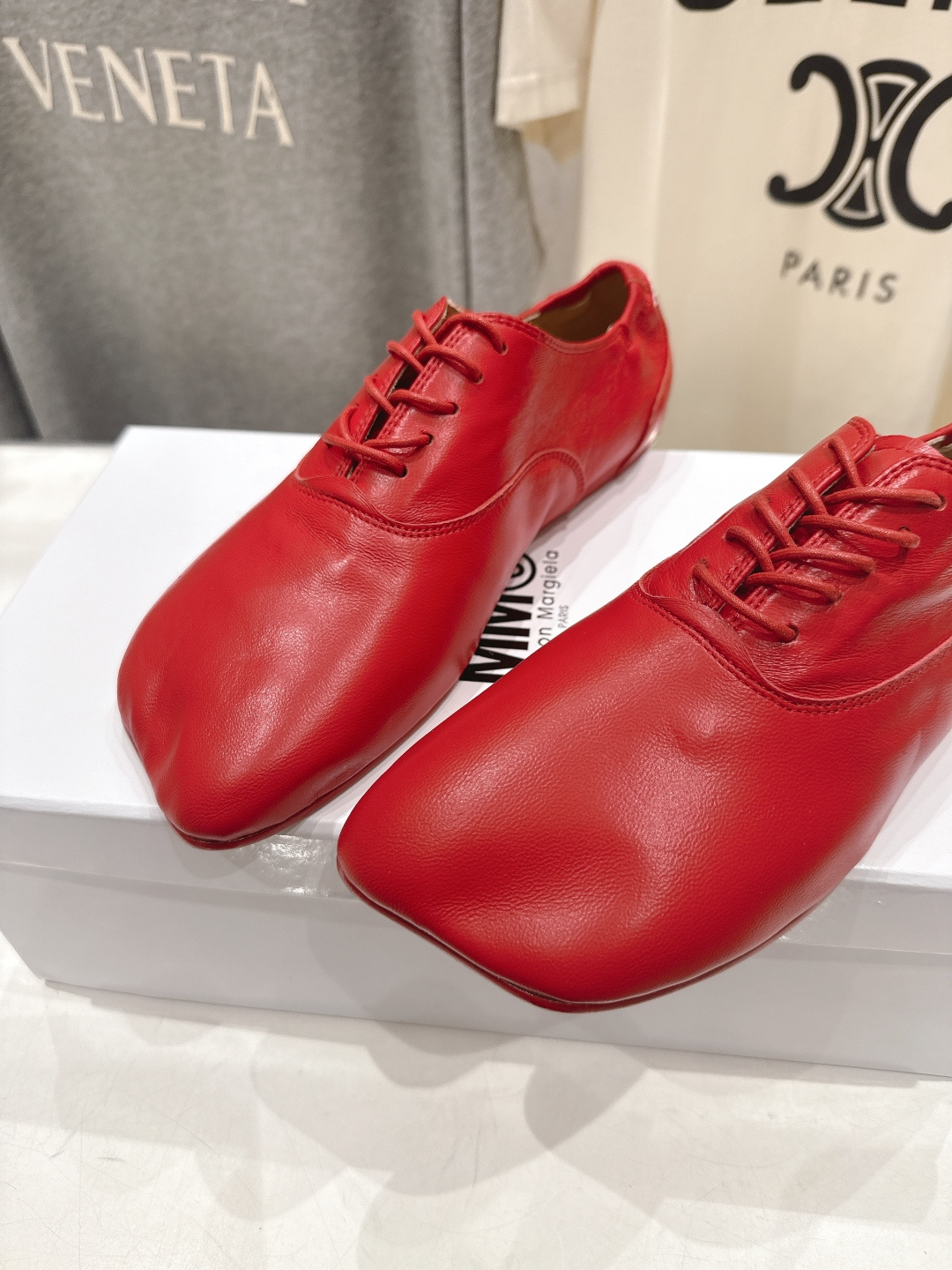 高版本出厂 Maison Margiel* 2026ss春夏走秀新款MM6马吉拉新品玛丽珍系带小皮鞋休闲