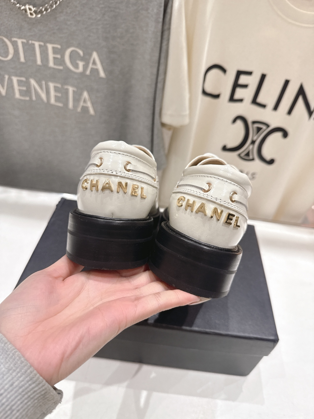 高版本出厂 Chanel* 香奈儿F032 小香2026ss春夏新款厚底系带乐福鞋单鞋小皮鞋原版1:1打