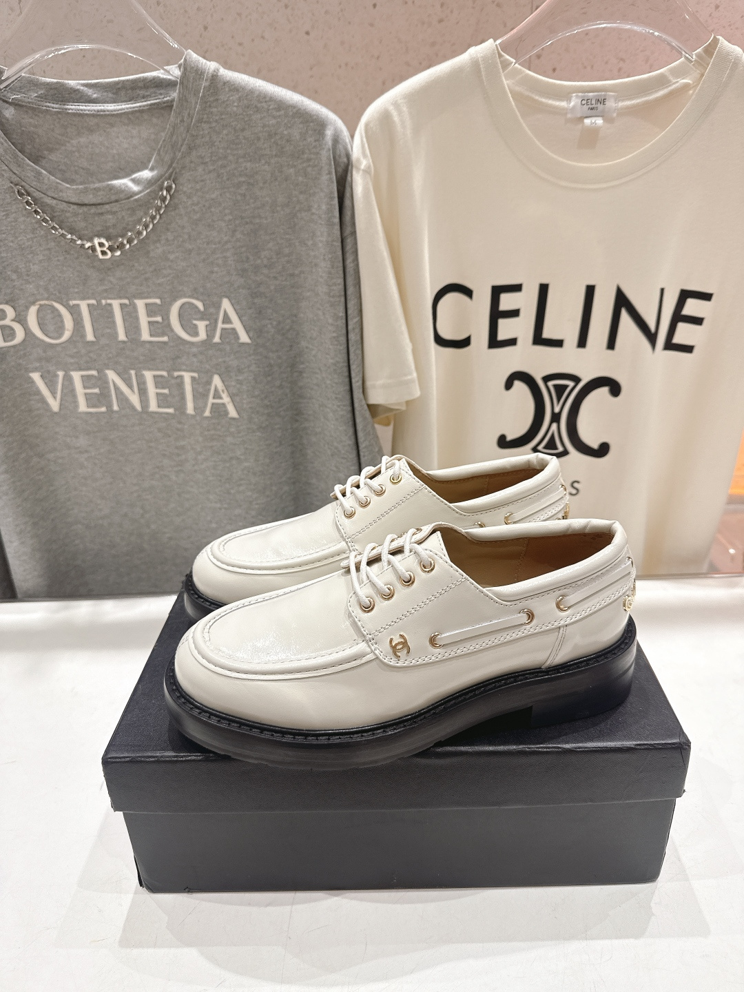 高版本出厂 Chanel* 香奈儿F032 小香2026ss春夏新款厚底系带乐福鞋单鞋小皮鞋原版1:1打